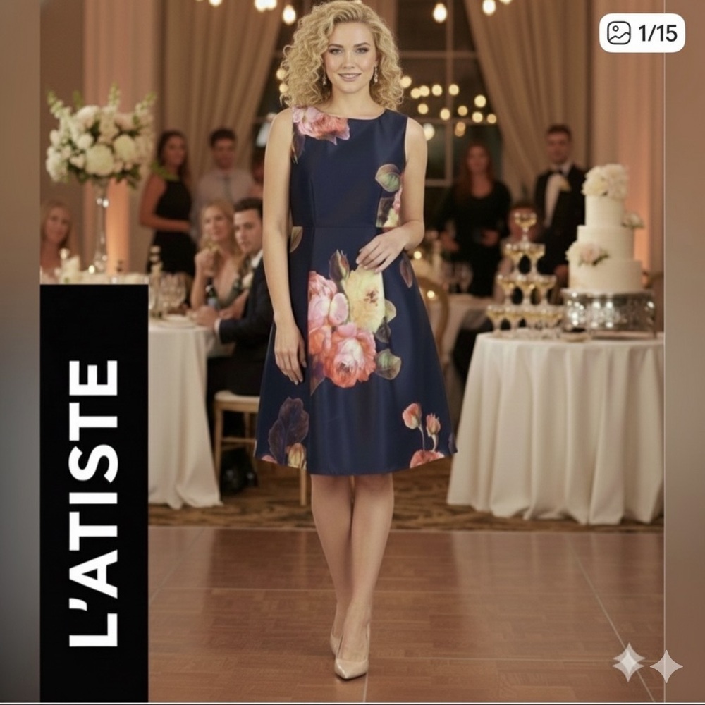 L’ATISTE Floral Sleeveless Women’s Dress Size Large NWT - Picture 15 of 15